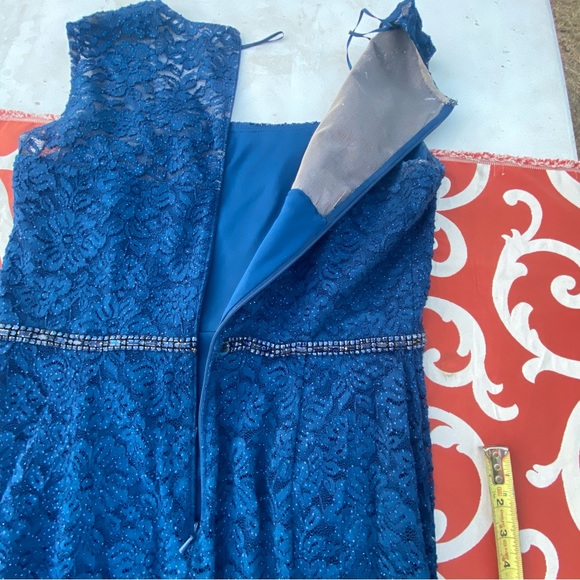 Alex Evenings Cocktail Dress Evening Dress Blue Sparkly Dress Maxi Black Tie 12 - Picture 5 of 10